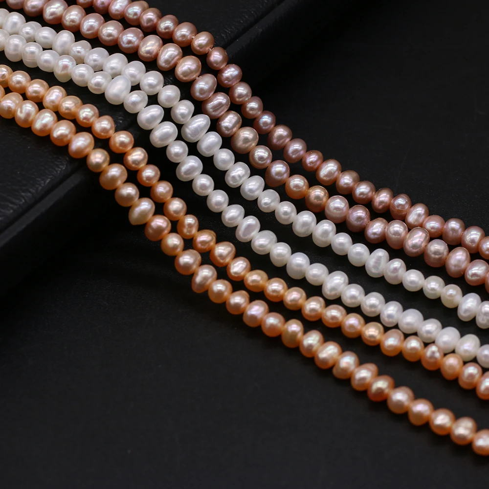 Fine Natural Freshwater Pearl Near Round Beads Loose Pearls Bead For DIY Charm Bracelet Necklace Jewelry Earring Making 3-3.5mm