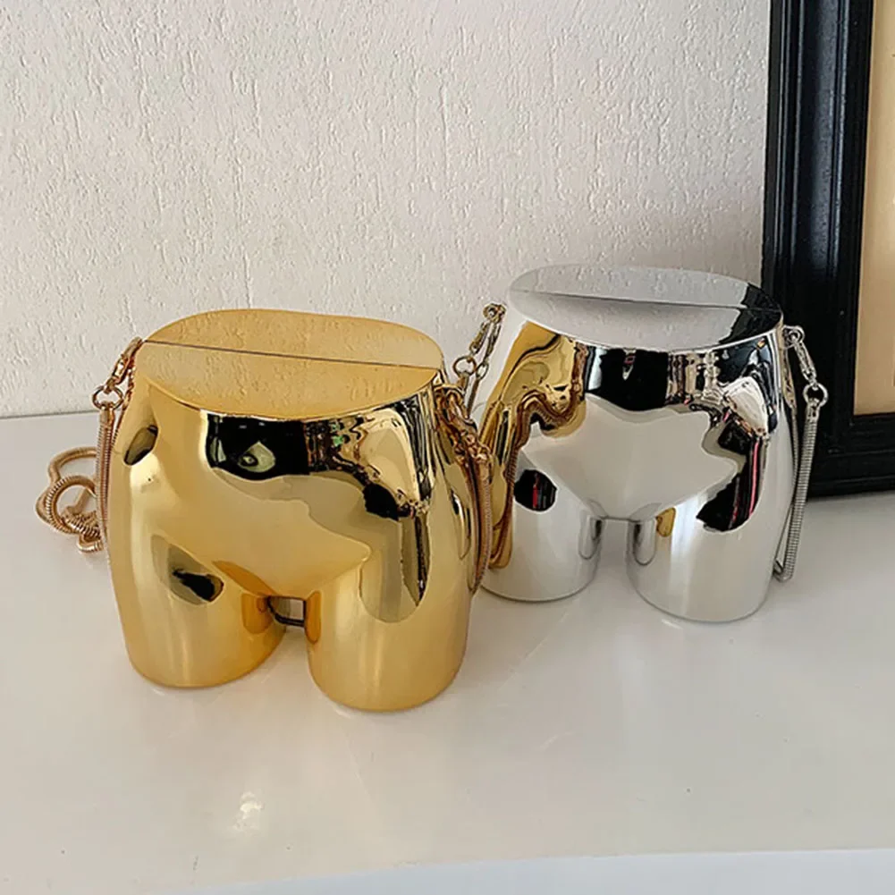 Women Evening Clutch Handbags Acrylic Butt Shape Mini Novelty Purse Chain Strap Unique Shoulder Bag Stylish Ladies Bag 4