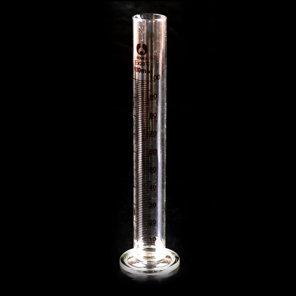 1PC Thick Glass Graduated Measuring Cylinder 100 mL Single Metric Scale Chemistry Lab Spout Measure