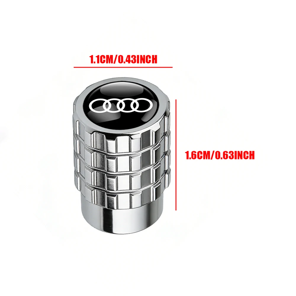 4-Piece Aluminium Gear-Shaped Tire Valve Caps - Stylish Car Accessory