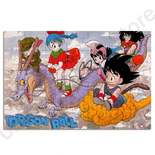 Goku and Gohan Jigsaw Puzzles Bandai Anime Dragon Ball 35 300 500 1000  Pieces Wooden Box Puzzles for Kids Decompression Toys