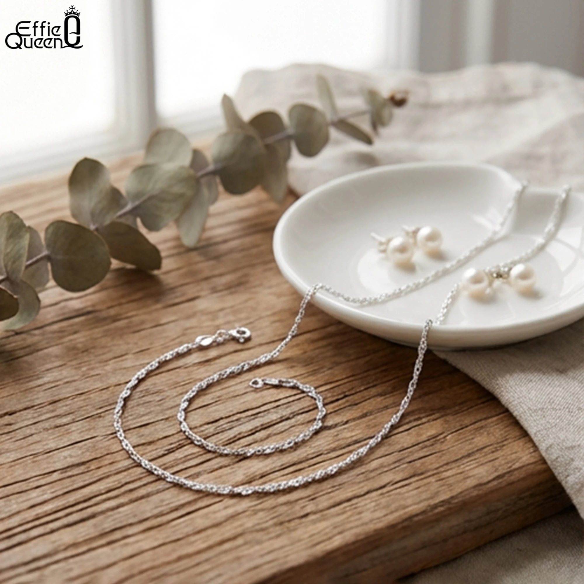Effie Queen Sterling Silver Twisted Rope Fashion Necklace