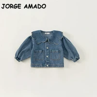 Manteau en denim de style coréen pour enfants, col à volants, manches longues, mode pour enfants, vêtements polyvalents, E82075, printemps, automne 1