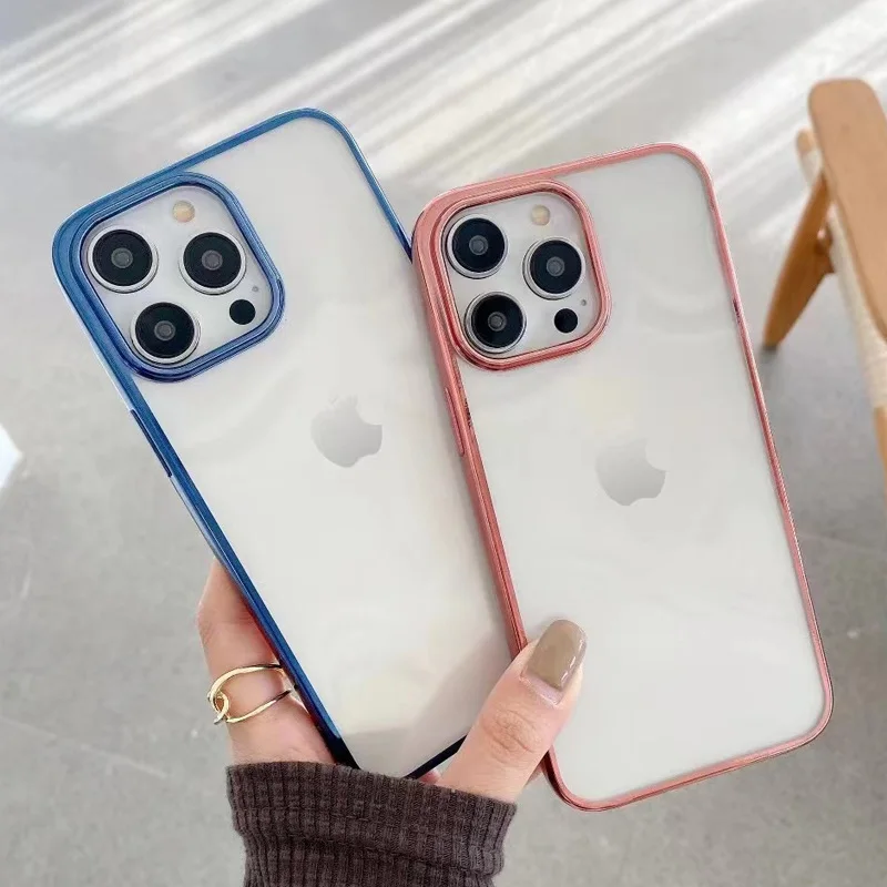 

Electroplating Transparent Phone Case For IPhone 15 14 Pro Max 13 12 11 Xs Xr 8 Plus SE2/SE3 Plated Back Cover