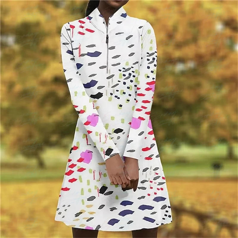 

Long sleeved dress New women's golf casual autumn minimalist dress Fitness comfortable dress Outdoor sports short skirt