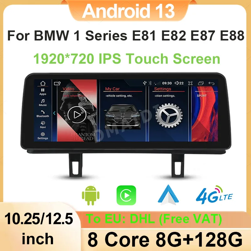 

10.25" Android 13 Car Radio For BMW 1 Series E81 E82 E87 E88 2Din 4G Carplay Auto Multimedia GPS Navigation Head Unit DVD Stereo