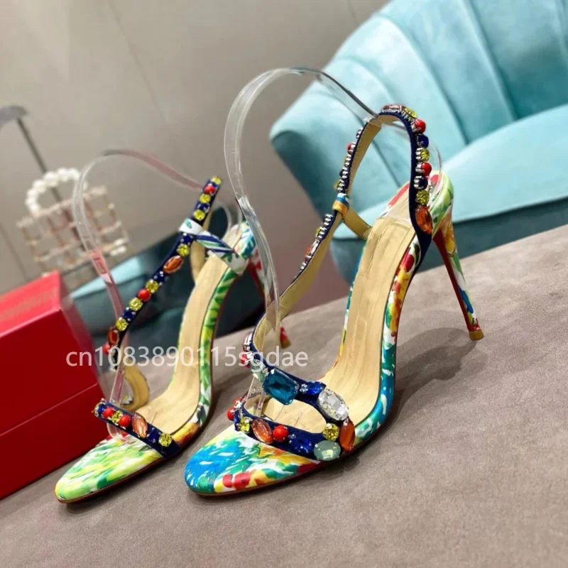 

Top Quality Womens High Heels Luxury Fashion Ladies Crystal Glisten Red Sole Shoes Classic Retro Designer 10cm High Hee