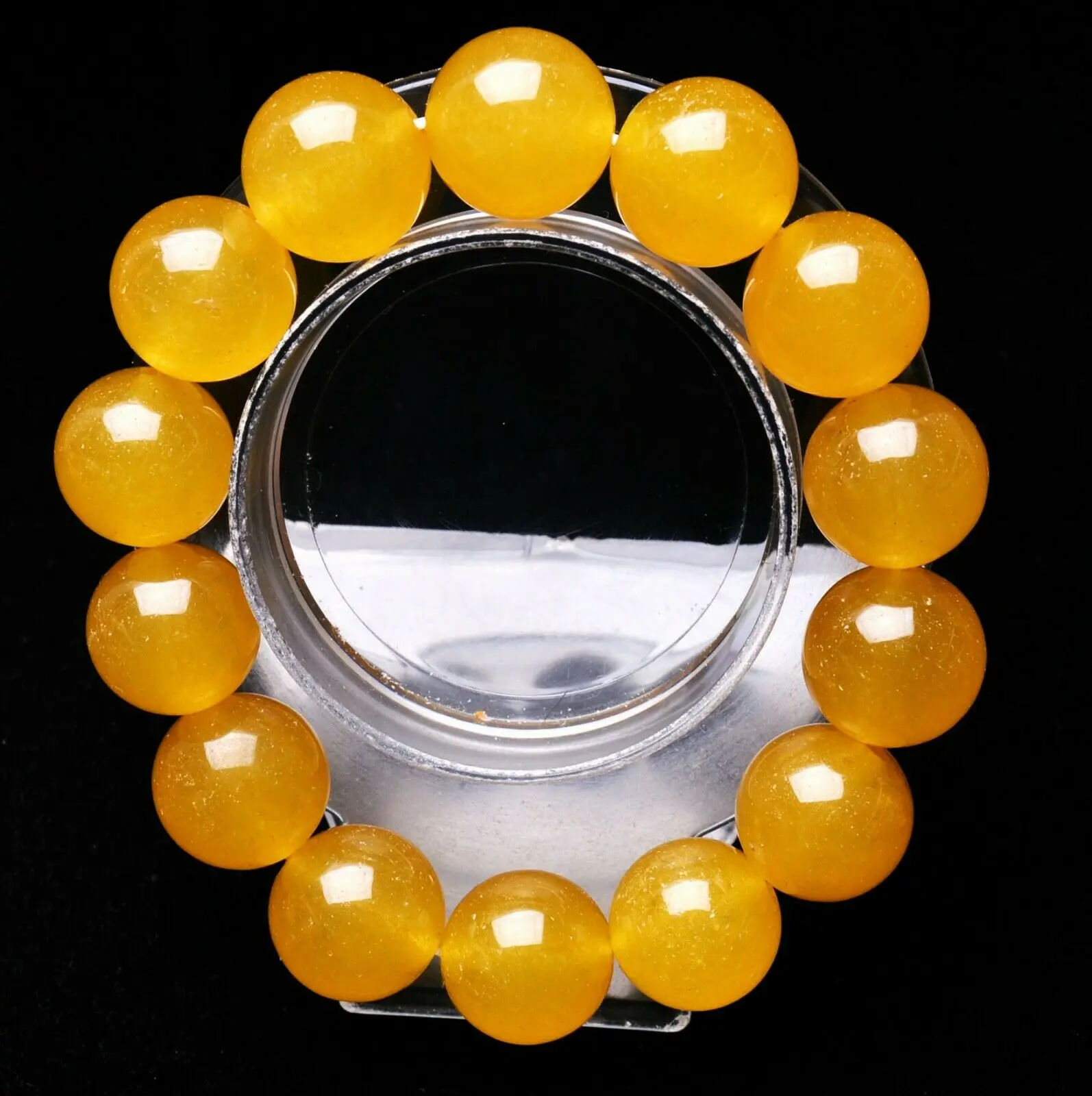 

Браслет из натурального желтого халцедона с круглыми бусинами, 18 мм, AAA