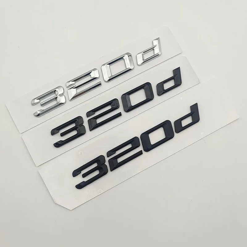 3D Abs Cromato Nero Opaco Logo 320D Emblema Lettere Adesivo Bagagliaio Auto Per Bmw 320D E46 E36 E90 E91 E92 F31 G20 G21 Accessori