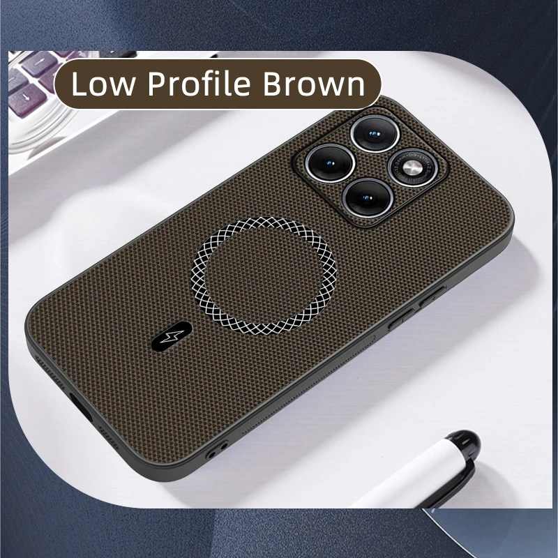 Magsafe Magnetic 3D Leather Texture Shockproof Case - Solid Color