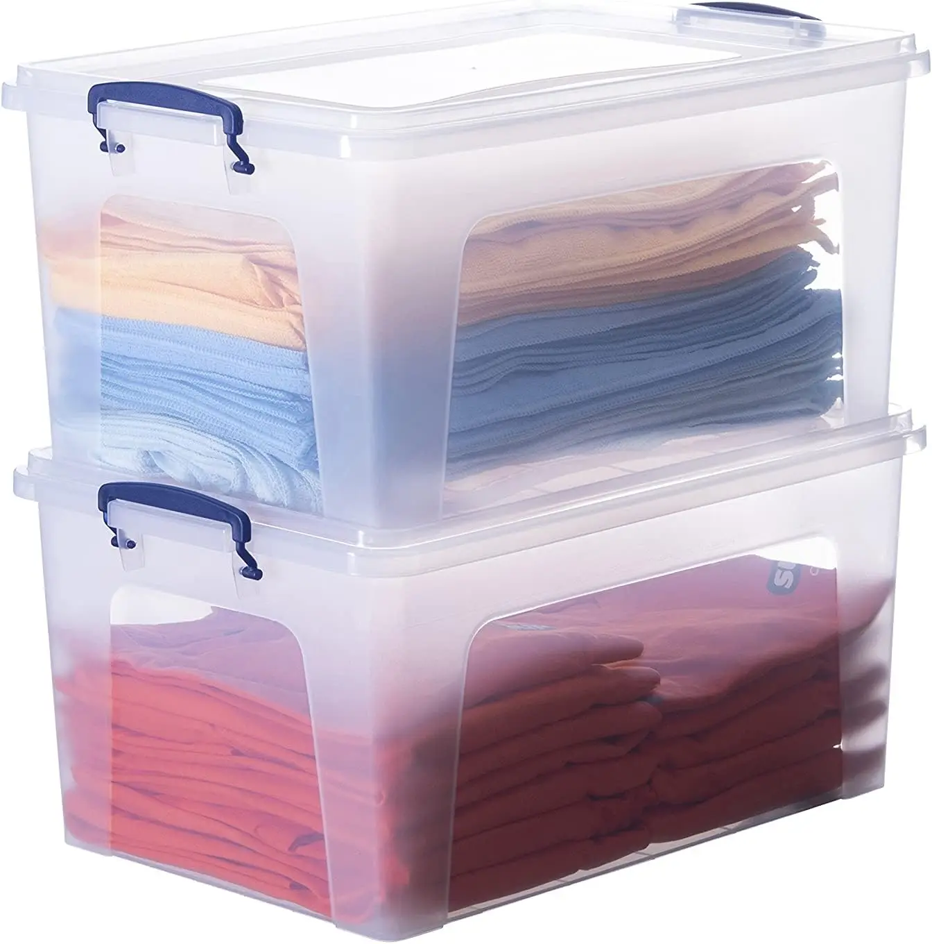 

Superio Clear Storage Boxes with Lids, Plastic Container Bins for Organizing, Stackable Crates, BPA Free, Non Toxic, Odor Free