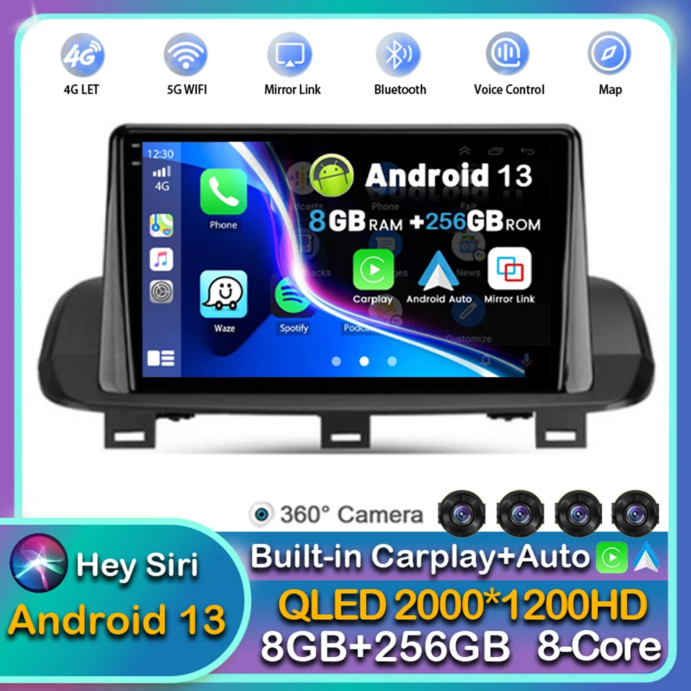 Android 13 Carplay Autoradio Per Nissan X-Trail Xtrail X-Trail 4 T33 2021 Rogue 3 Iii 2020 - 2021 Lettore Gps Multimediale Stereo