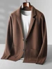 Autumn Winter Men Cashmere Sweater Button Cardigan Turn-Down Collar 100% Merino Wool Pocket Knitwear Soft Casual Fashion Coat 6
