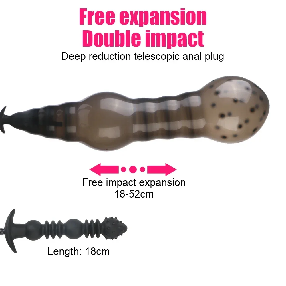 Large Dildo Inflatable Anal Plug Vagina Anus Dilator Silicone Buttplug Expandable Adult Sex Toys For Women Men Gay Masturbation
