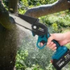 Gisam Battery Electric Chainsaw 6Inch Rechargeable Woodworking Saw Handheld Pruning Logging Saw Garden Power Tool for Makita 18V 2