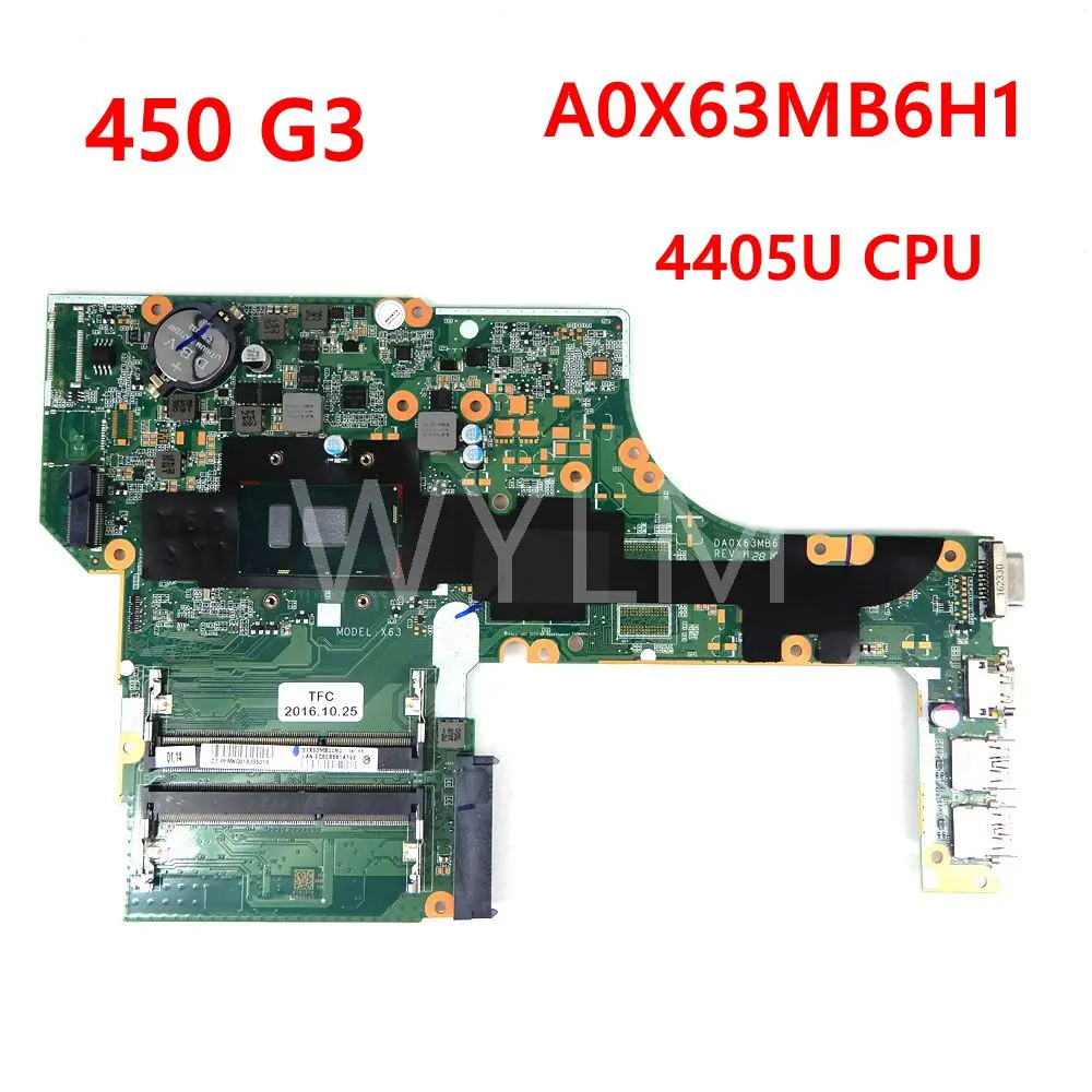 

Материнская плата для процессора DA0X63MB6H1 4405U для HP 450 G3 DA0X63MB6H1 Модель: материнская плата для ноутбука X63 протестирована на 100%