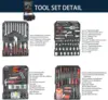 7 Drawers Rolling Tool Chest & Hand Box with Tools,Box with Wheels Pull Handle Key Locking,Complete Tool Kit with 4 Layers 5