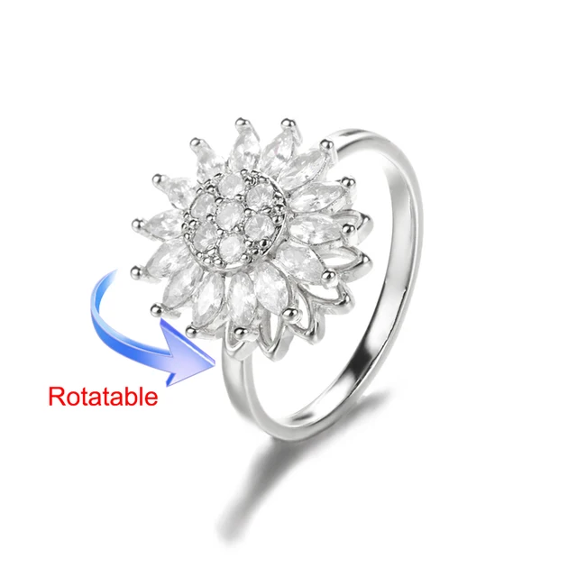 Bagues de mariage rotatives à quatre trèfles pour femmes, anneau d'anxiété Anti-Stress en acier inoxydable, bijoux esthétiques réglables