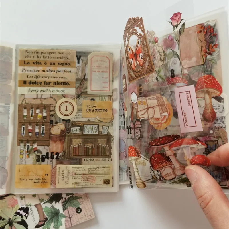 20 arkuszy Vintage książka na naklejki dla zwierząt domowych, pamiętnik motyl INS Album Scrapbooking Retro kwiat papierowy materiał dekoracyjne naklejki - AliExpress 21