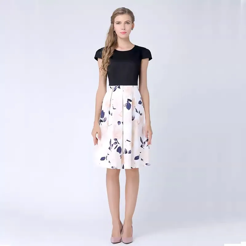 

2023 Spring and Autumn New Commuter Career High End Waist Pulling Poncho Knee-Length Dress Summer Large Popular Women's Clothing
