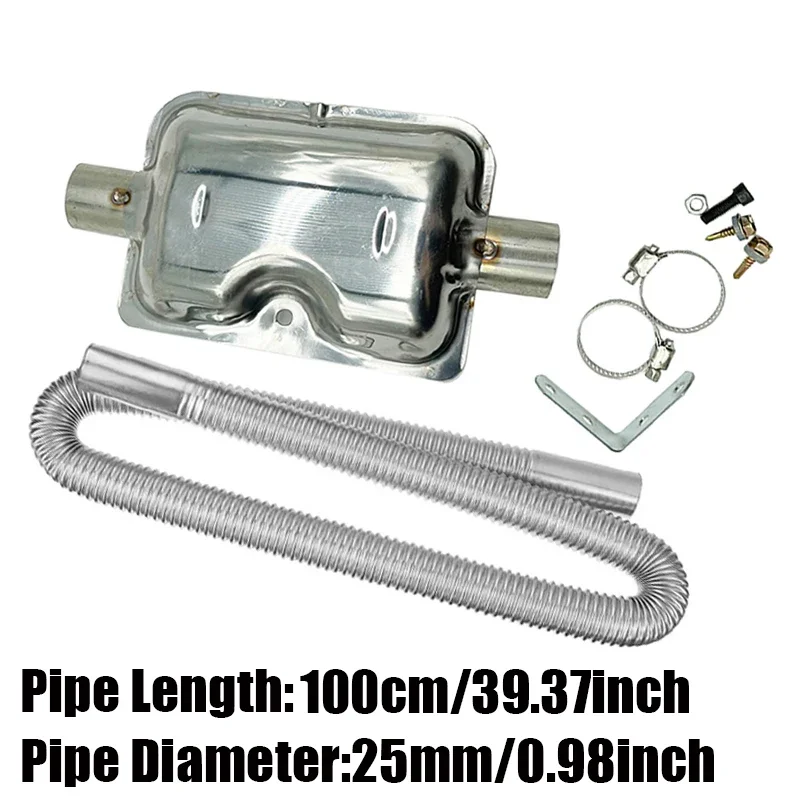100cm Car Air Diesel Parking Heater Exhaust Pipe Tube Hose 24mm Air Filter Muffler Silencer With Clip For Webasto Eberspacher