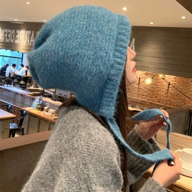 New Knitted Winter Crochet New Warm Fashion Versatile Leisure Thick Women for Beanie Cap Knit Personality Hat Style Girls Gift