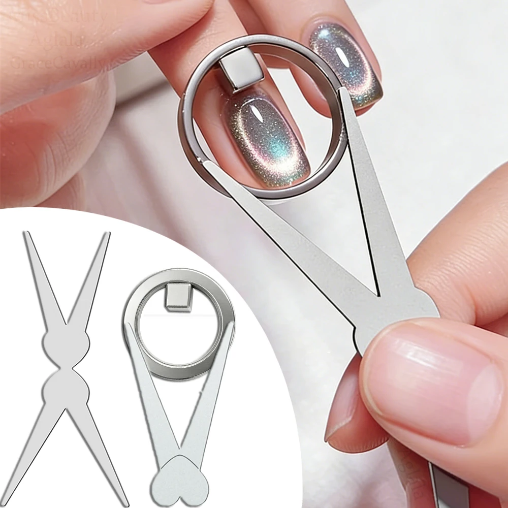Circle Square Nail Hollow Cat's Eye Magnet Combined Tools Empty Hole Ring V Shape DIY Magnetic Nail Art Manicure For Nail Polish_voghion.com