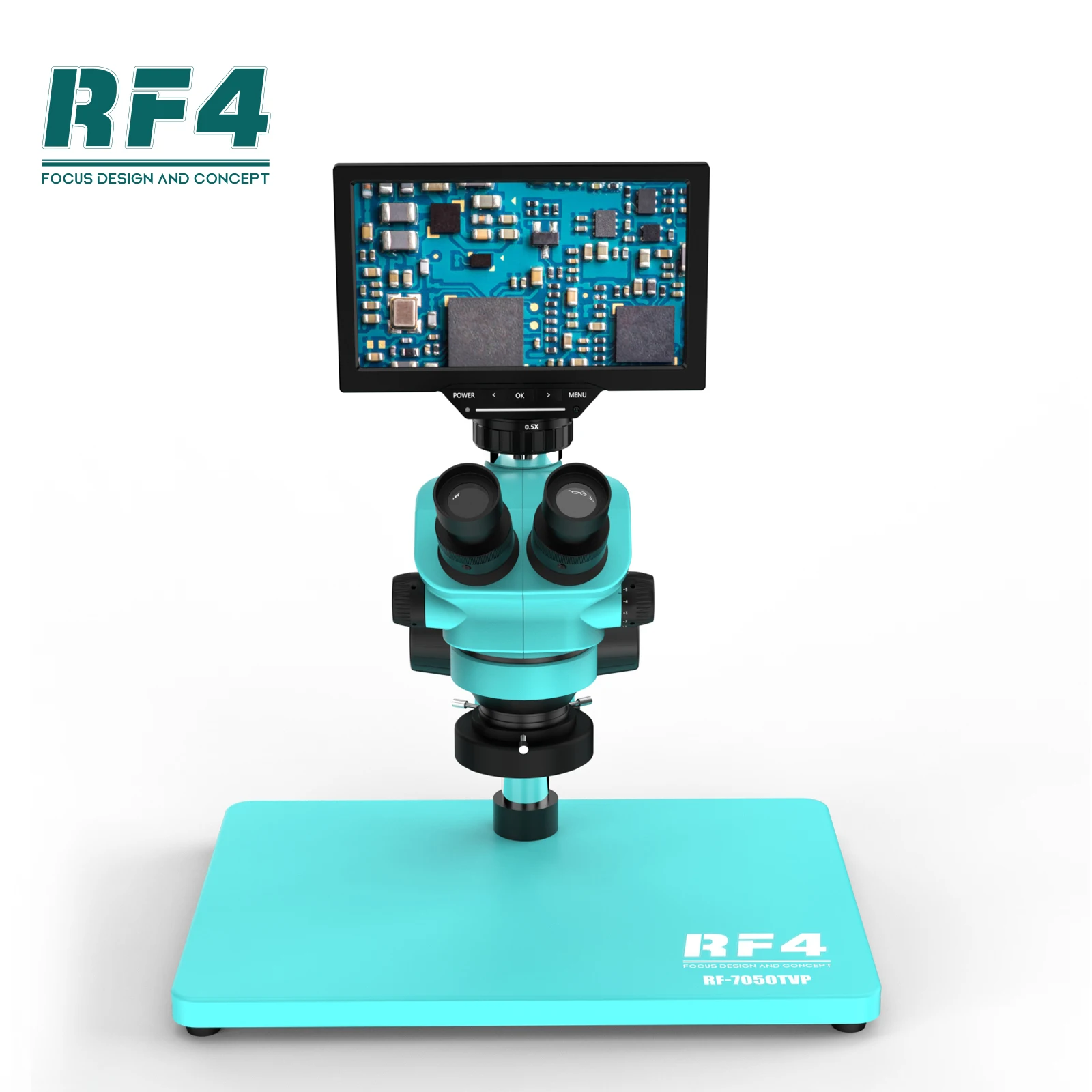 

RF-7050TVP-YS010W HDMI 4K Camera PBC Repair Anti-Static Pad Analog Focus 7X-50X Trinocular Stereo Zoom Microscope