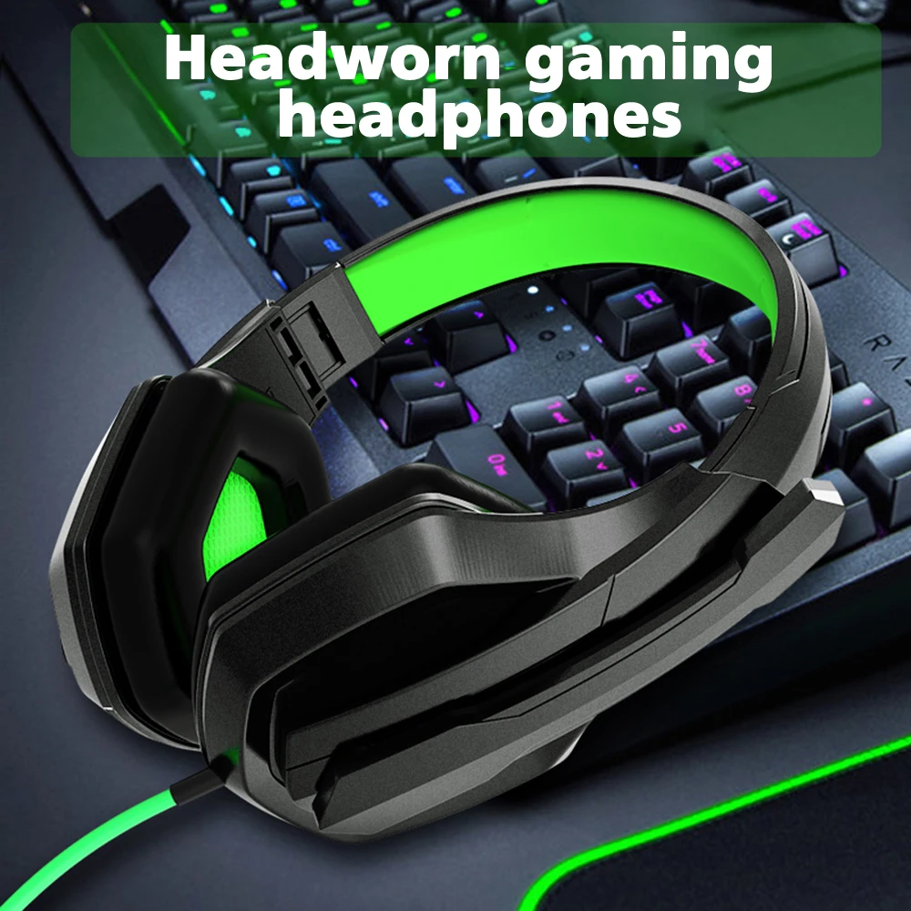 3.5mm Wired Gaming Headphones Noise Cancelling Earphones With Microphone Volume Control For PS4 PS5 Laptop