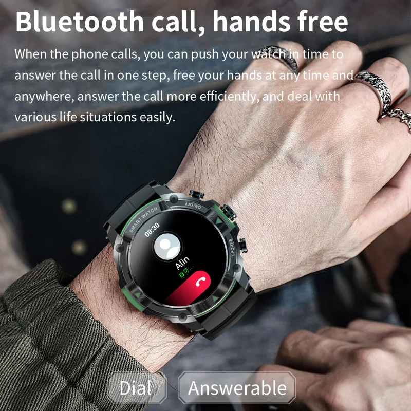 Smart watch MASX MOSS Ⅱ smart watch 1.43'' AMOLED Display 420mAH bluetooth call Military-grade Toughness Waterproof Sport watch men