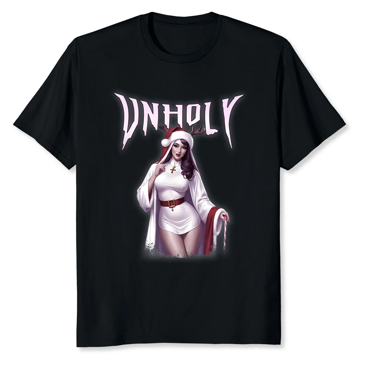 

New Limited Unh0Ly Christmas Nun Design Gift Idea Premium Tee T-Shirt S-3Xl