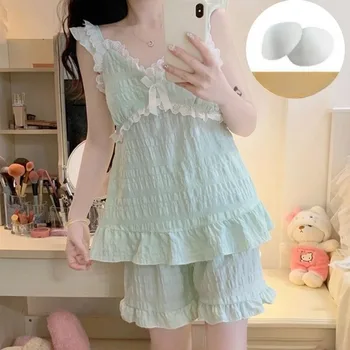 ملابس نوم بيجامة نسائية طقم بيجامات بنطلون بيجاما أطقم شورت نسائي صيفي ملابس داخلية لصالة النوم 5