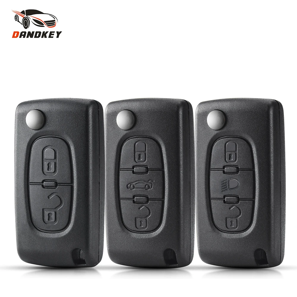 Car key shell Dandkey for Citroen C2 C3 C4 C5 Berlingo Xsara Picasso for Peugeot 306 407 807 CE0523 CE0536 2/3/4BNT flip remote