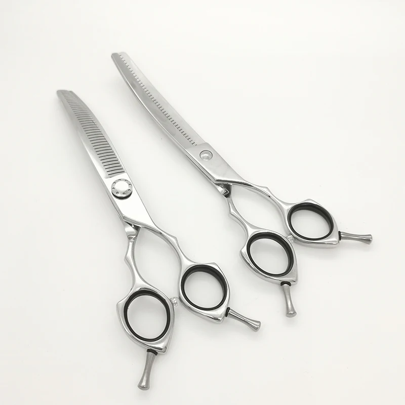 7 Inch 40 Teeth Downword Right Handed Dog Scissors Curved Piano Teeth