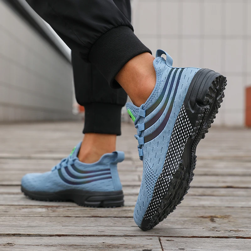 Shoes for Men 2024 Fashion Black Sports Shoes with Lace Up Outdoor Lightweight Platform Mesh Breathable Casual Running Shoes