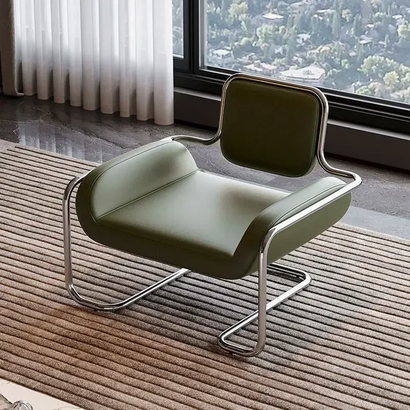 Nordic Designer Medieval Stainless Steel Light Luxury Minimalist Living Room Reception Leisure Single Chair Special-shaped Chair