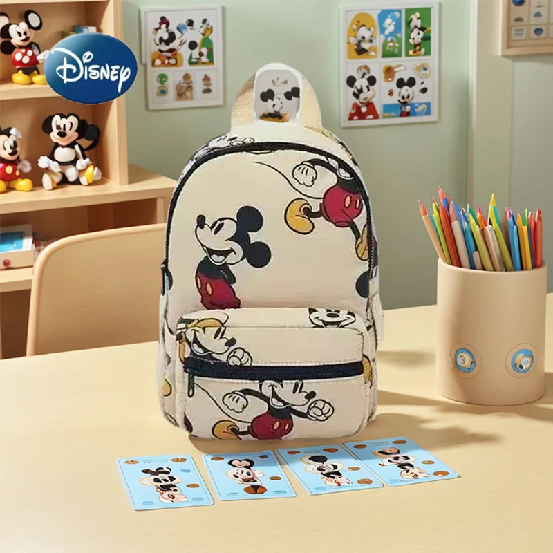 2pc New Mickey Mouse Backpack Disney Cartoon Printed Lightweight Children's Schoolbag Small Bag 1