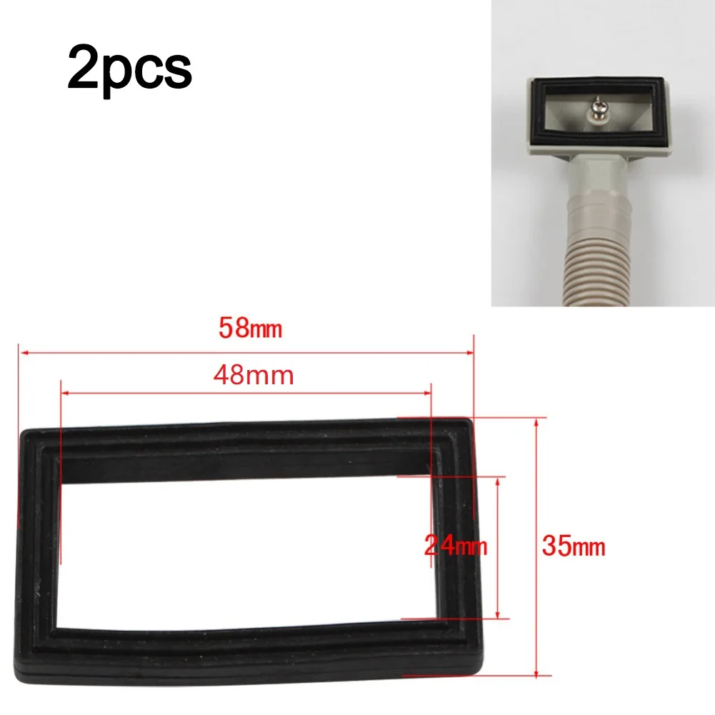 2 Pcs 블랙 58X35mm 주방 싱크대용 직사각형 고무 오버플로 와셔 가정용 주방 액세서리