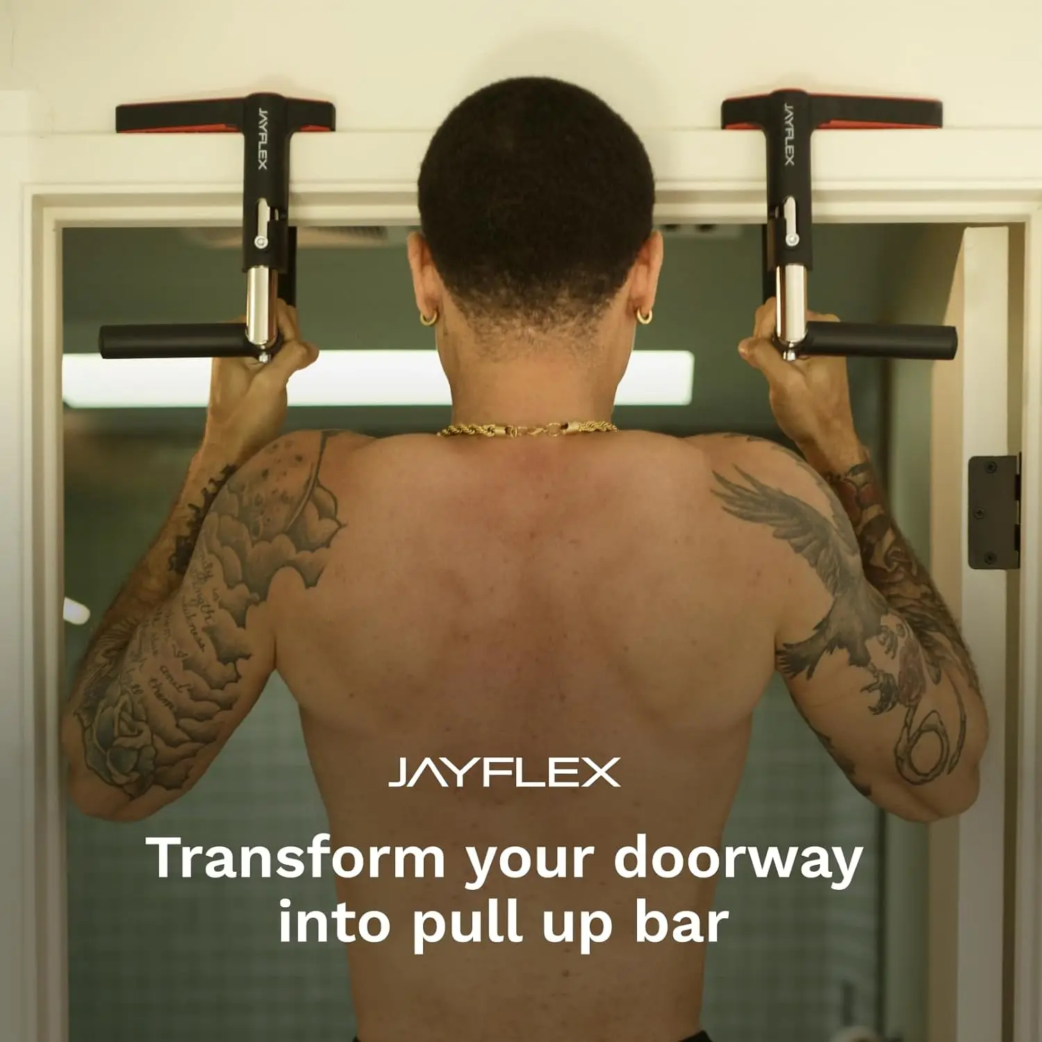 CrossGrips Compact Pull Up Bar-Pull Up Bar Door Frame for Work from Home Fitness-Adjustable Door Frame Pullup Handles