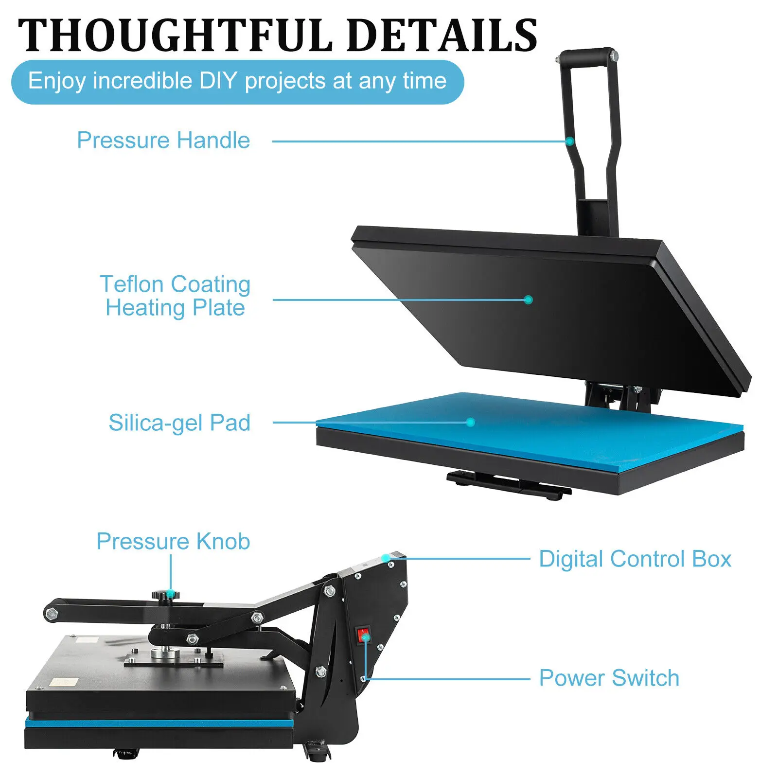 16x24 Inch Digital Clamshell Heat Press Machine