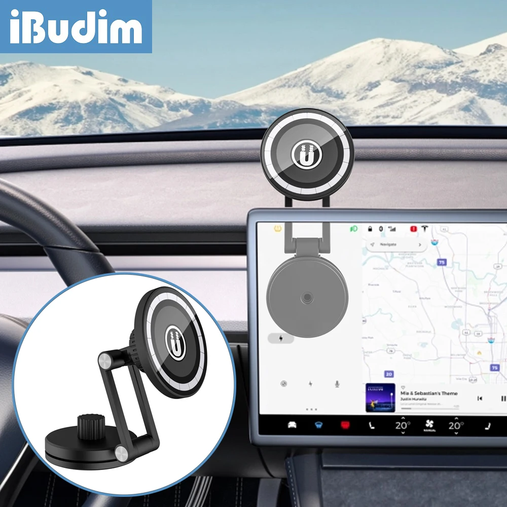 iBudim Magnetic Car Screen Phone Holder for iPhone 14 13 Magsafe Xiaomi Strong Magnet Car Dashboard Cellphone Mount GPS Brackets