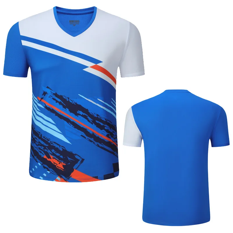 3D Badminton Clothes V Collar Polyester Breathable Table Tennis Workout Shirts Running Fitness Quick Dry Sport Jerseys