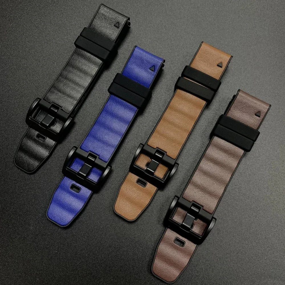 Premium Leather and Silicone QuickFit Sports Band - 22mm/26mm Strap