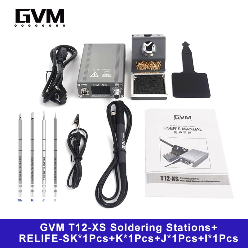 

RELIFE GVM T12-XS Soldering Station T12 Quick Heating Intelligent Welding Table Digital Display Automatic Dormancy Repair Tools