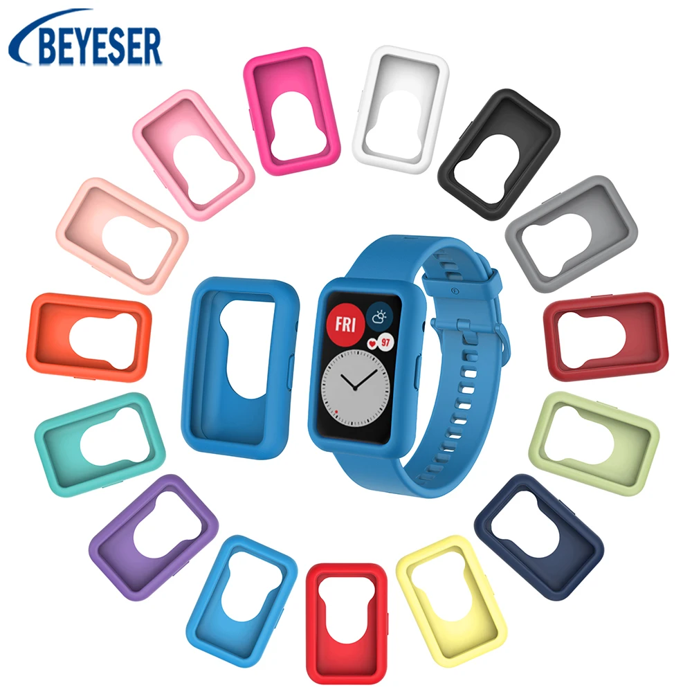 

Smart Watch Sports Waterproof Band For Huawei Watch FIT Silicone Strap + Protective Case HuaweiWatch Replacement WristBand