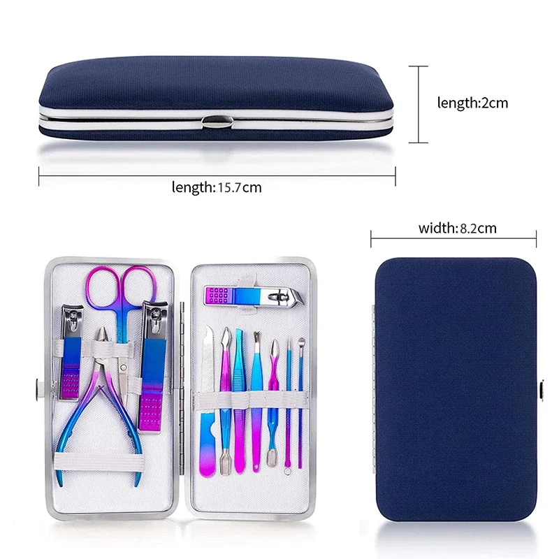 7/10/12/15Pcs/Set Manicure Cutters Nail Clipper Set Household Stainless Steel Nail Clippers Pedicure Nail Scissors Tool 6