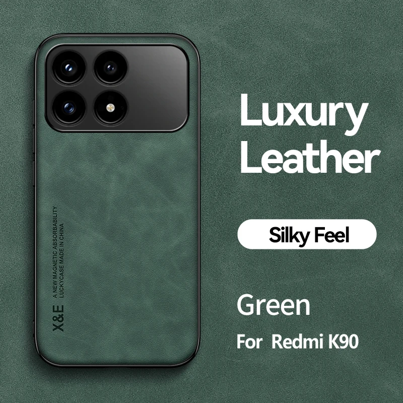 Luxury Leather Smartphone Case with Metal Plate Car Mount Feature