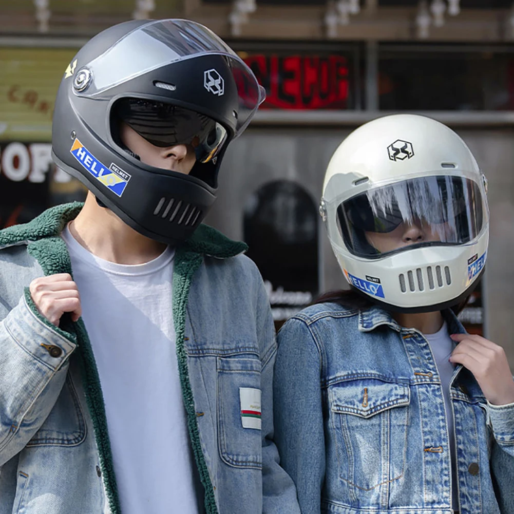 

Motorcycle Full-Face Warm Helmet Dual Visor Shock Absorption Impact Protection Unisex Motorbike Racing Helmet