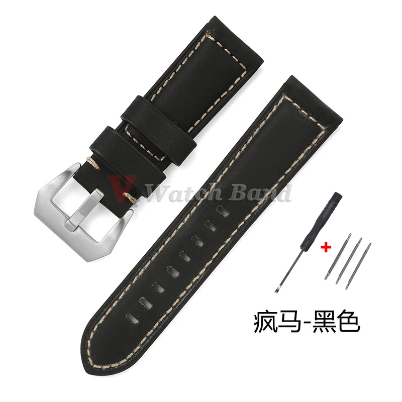 Authentic Retro Calf Leather Watchbands - Premium Cowhide Crazy Horse Straps