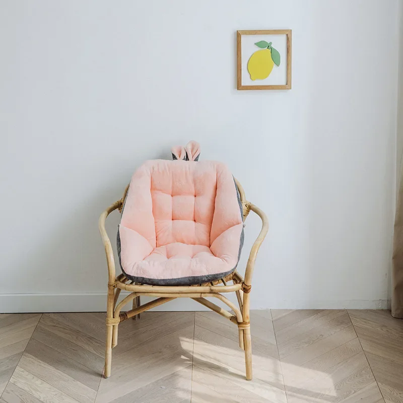 1pc Rabbit Ear Shaped Cushion Office Seat Backrest Thickened Plush Seat Cushion Super Soft Decoration Home 5